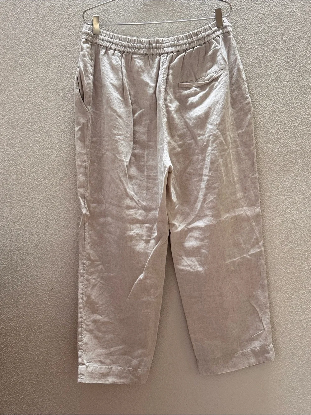 COS Relaxed Straight-Leg Linen Pants — Cream